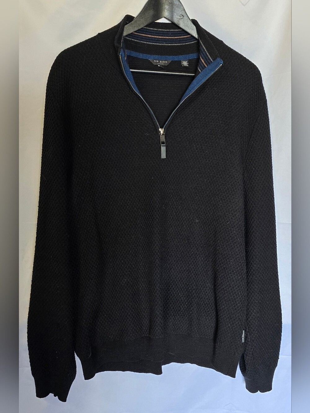 Ted Baker London Men's Textured Quarter Zip Tunnel Sweater